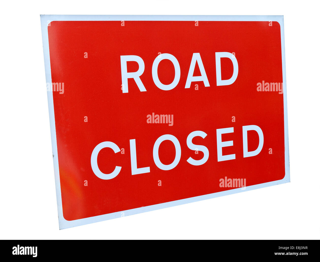 Straße gesperrt, Verkehr-Warnschild UK Stockfoto