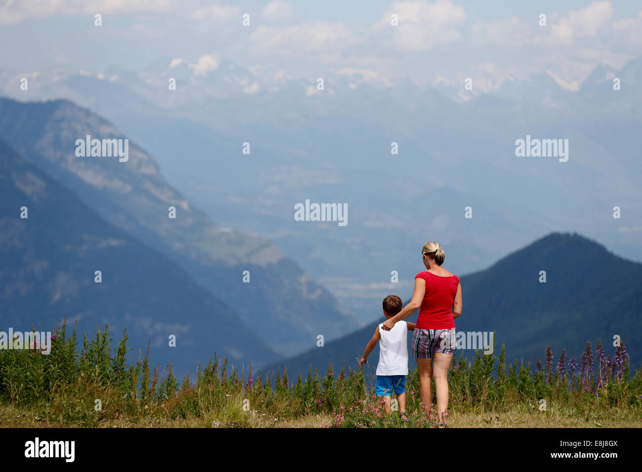 Mutter und Sohn. Stockfoto