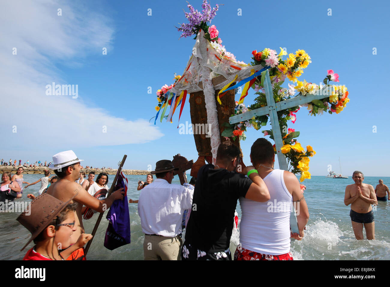 Gypsy Wallfahrtsort Les Saintes-Marie-de-la-Mer. Stockfoto