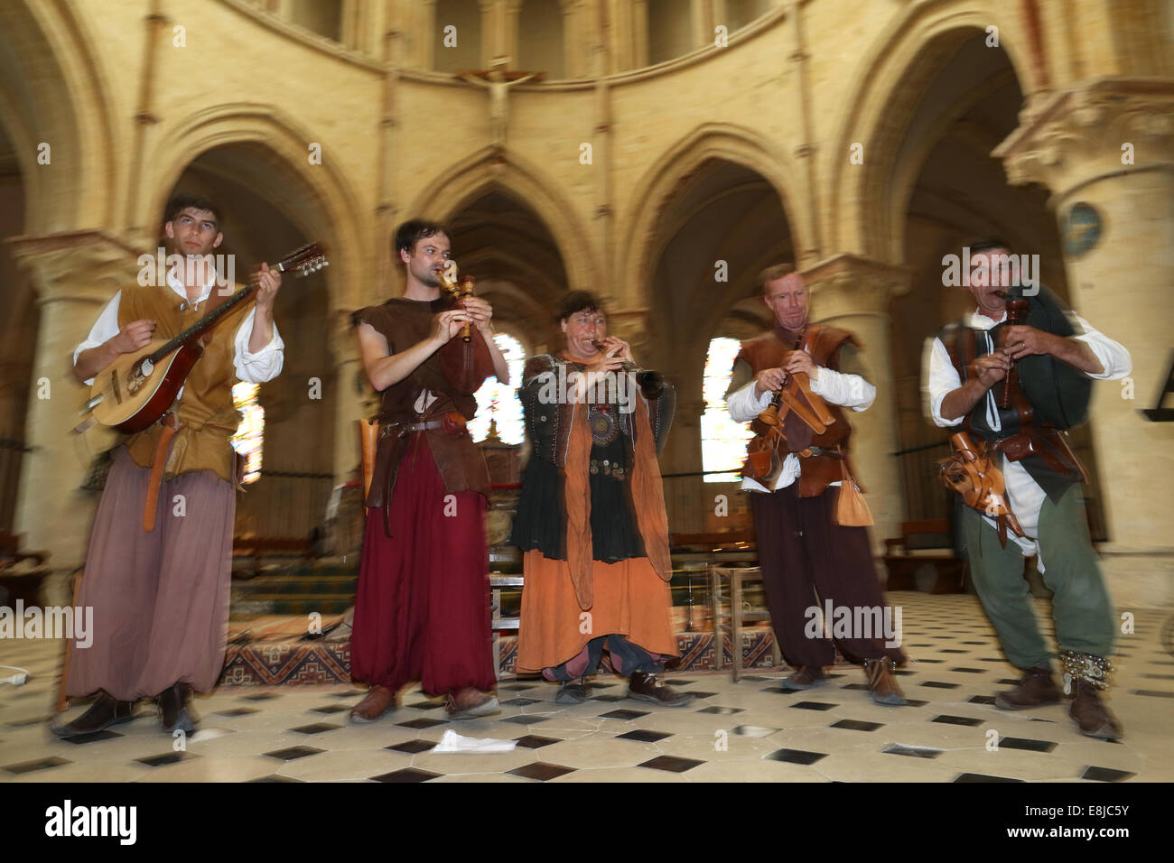 Das mittelalterliche Festival von Provins. Mittelalterliche Musik. Stockfoto