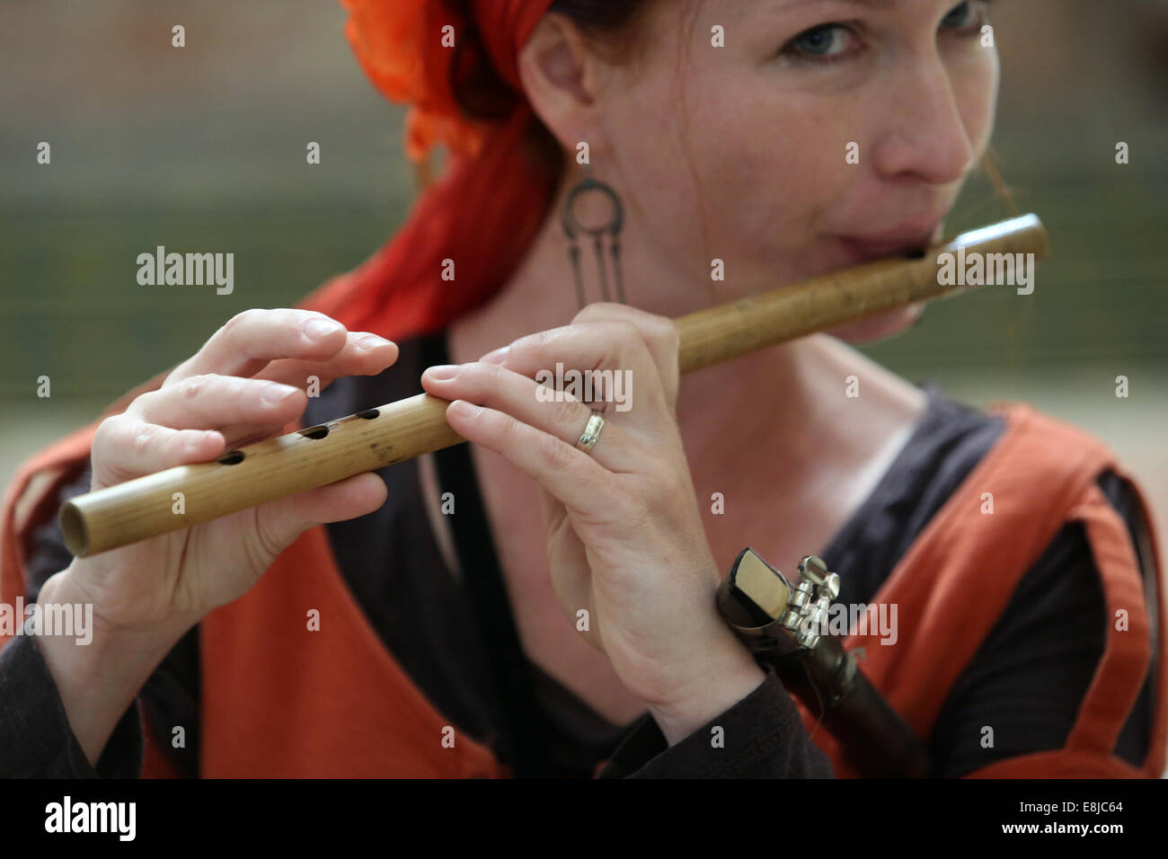 Das mittelalterliche Festival von Provins. Mittelalterliche Musik. Stockfoto