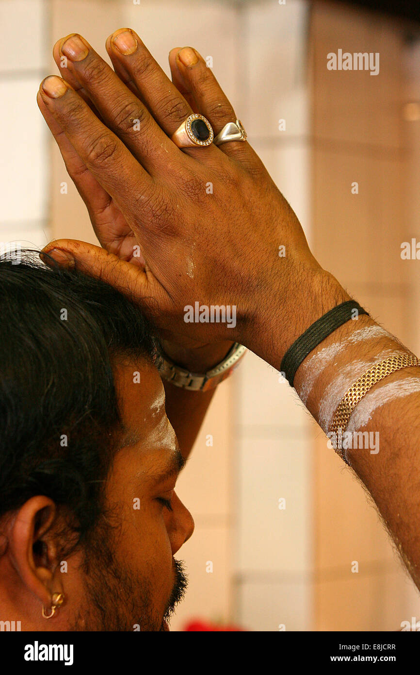 Ganesh Festival am Sri Mánickas Vinayakar Alayam Tempel Stockfoto