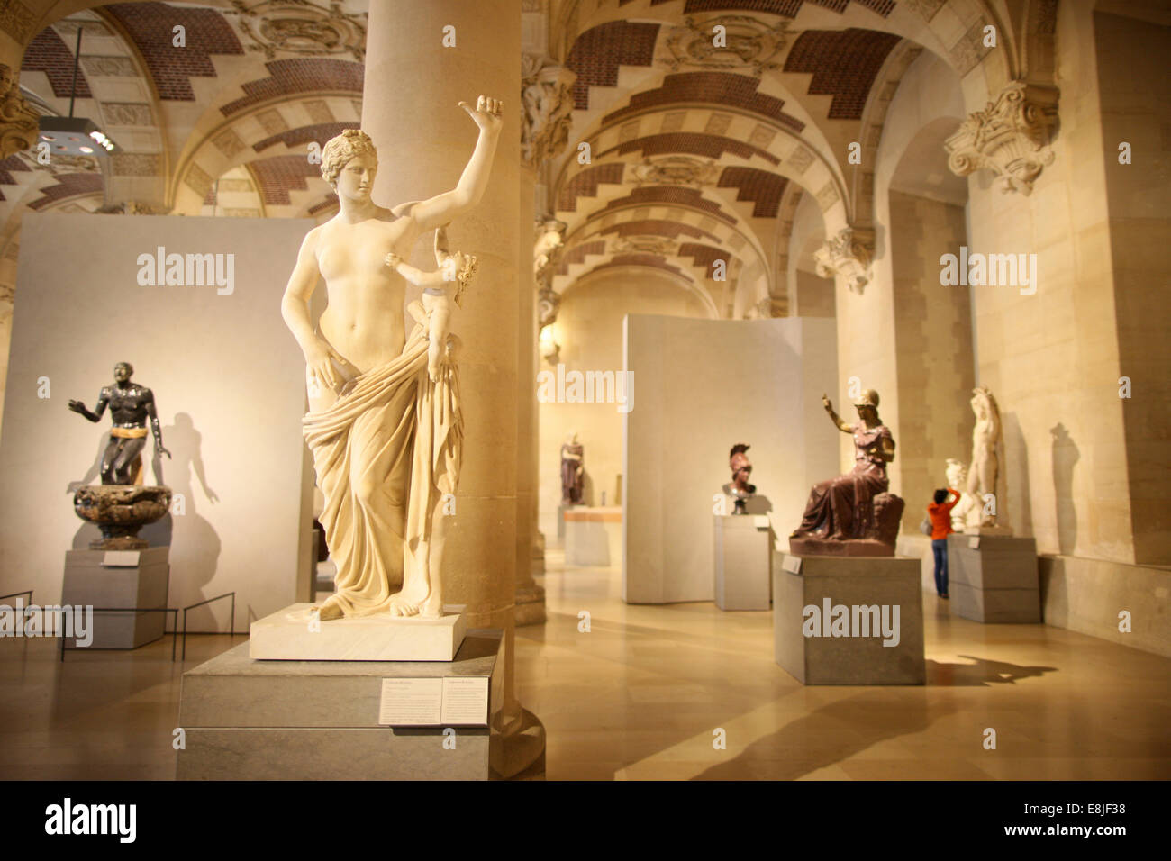 Griechische Skulpturen. Salle du Mann ge. Das Louvre-Museum. Stockfoto