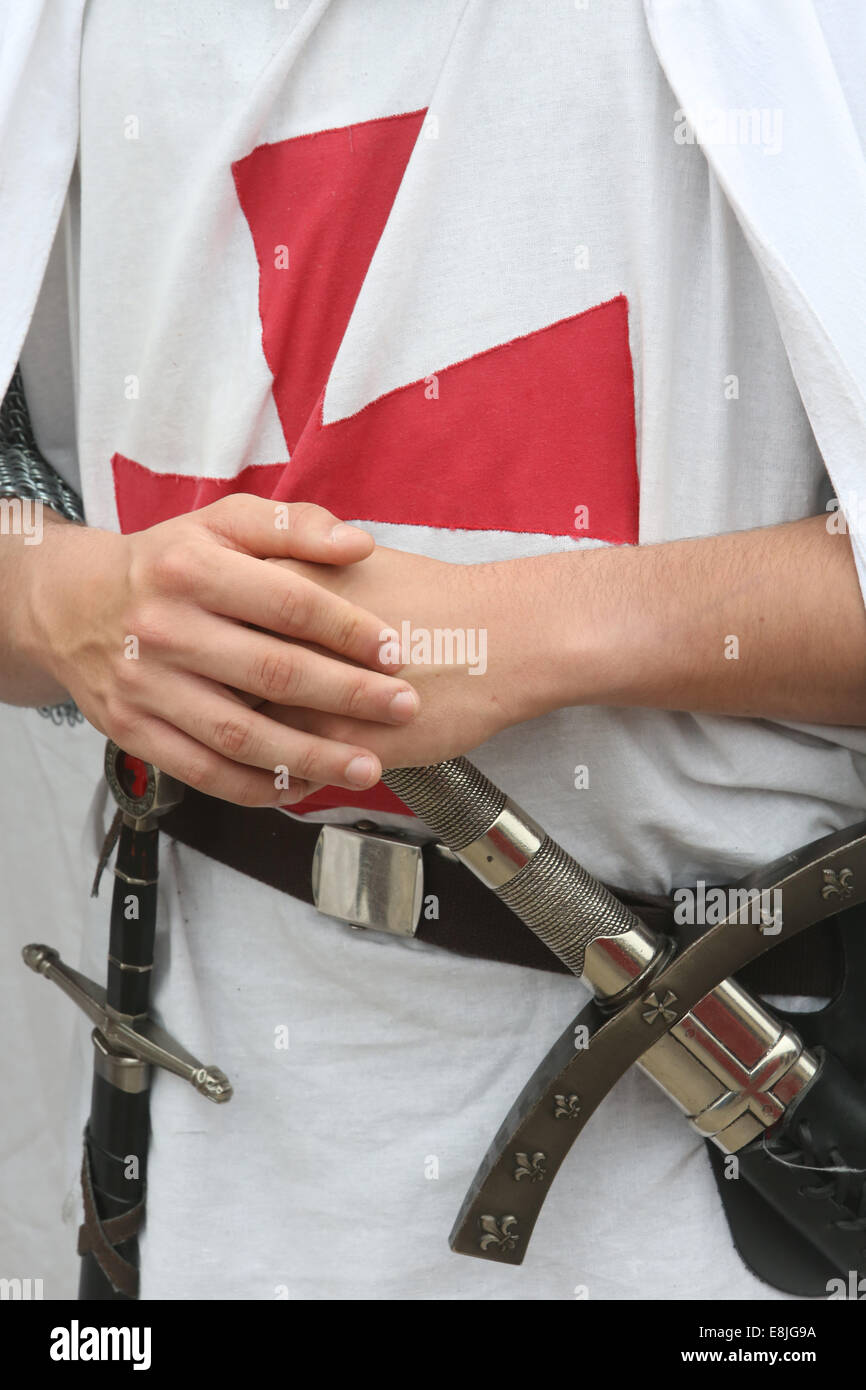 Das mittelalterliche Festival von Provins. Templer. Stockfoto