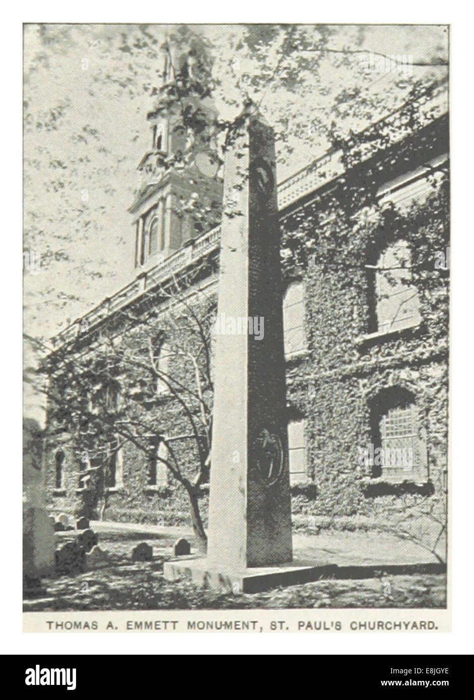 (King1893NYC) pg515 THOMAS A. EMMETT Denkmal, KIRCHHOF ST. Pauls Stockfoto