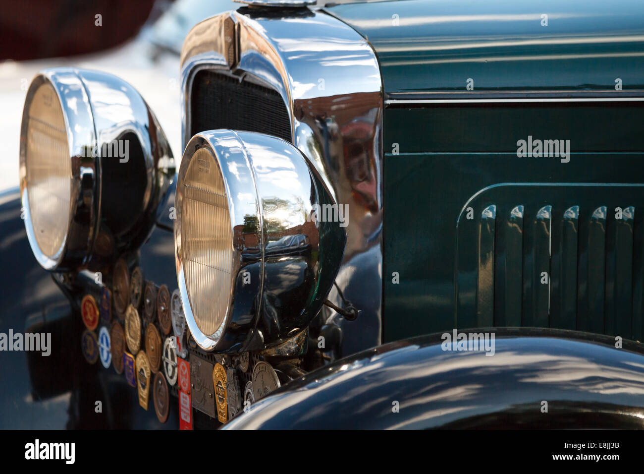 Oldtimer Scheinwerfer in Nahaufnahme Bild Stockfoto