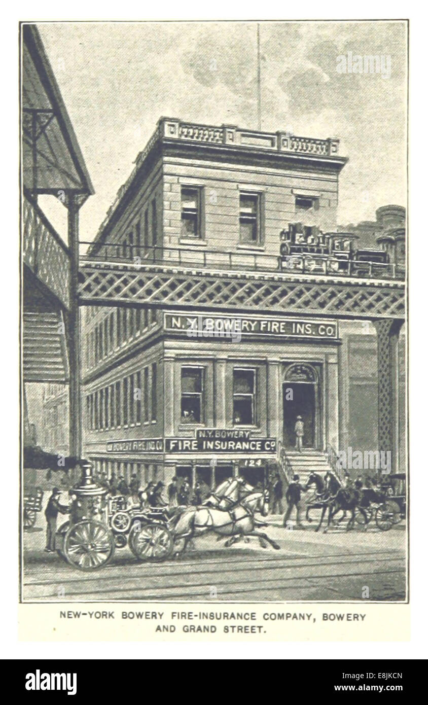 (King1893NYC) pg648 NEW Yorker BOWERY Feuer-Versicherungs-Gesellschaft, BOWERY und GRAND STREET Stockfoto