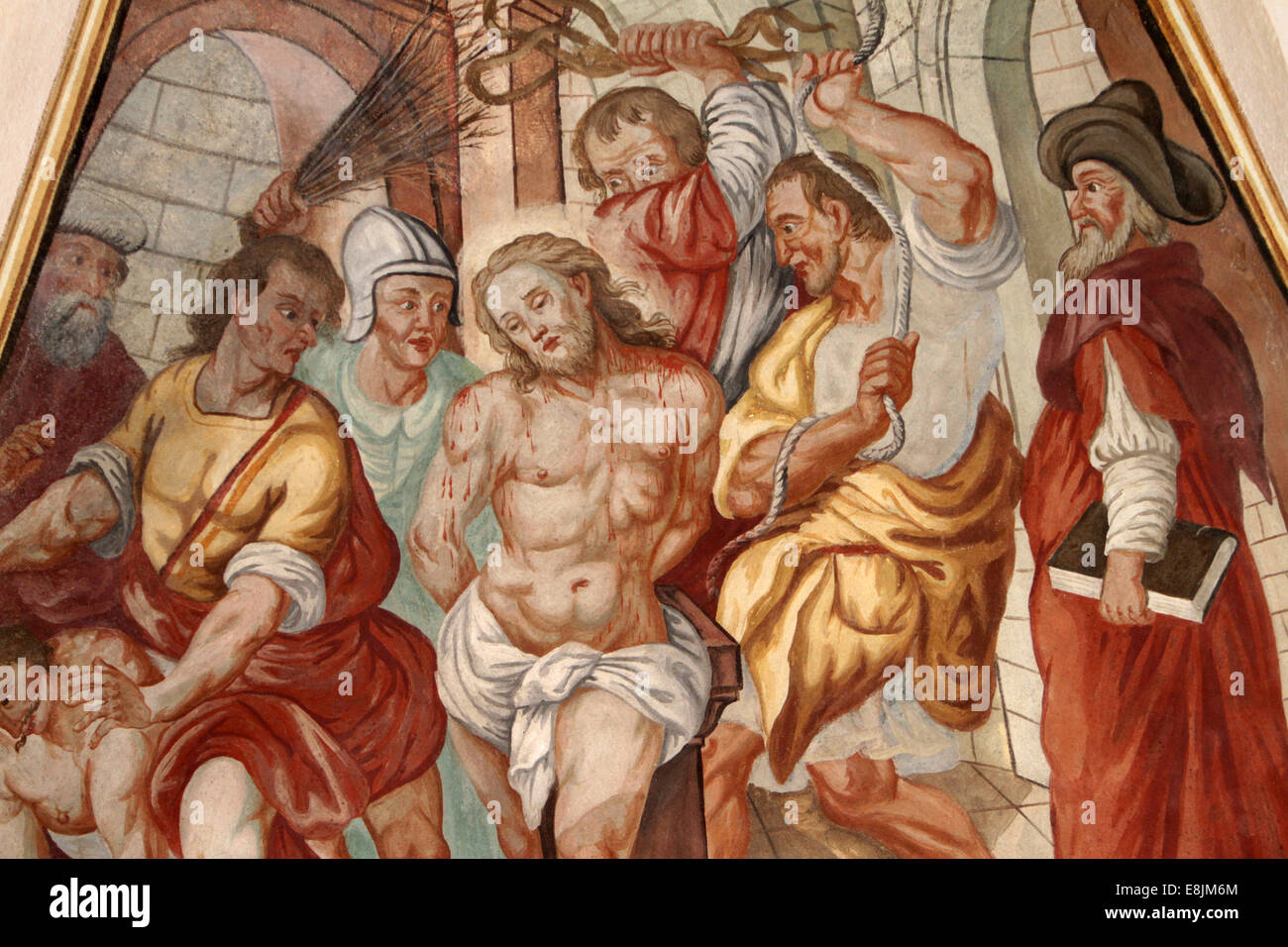 Die Bestrafung von Jesus. Mariä Himmelfahrt-Kirche. Stockfoto