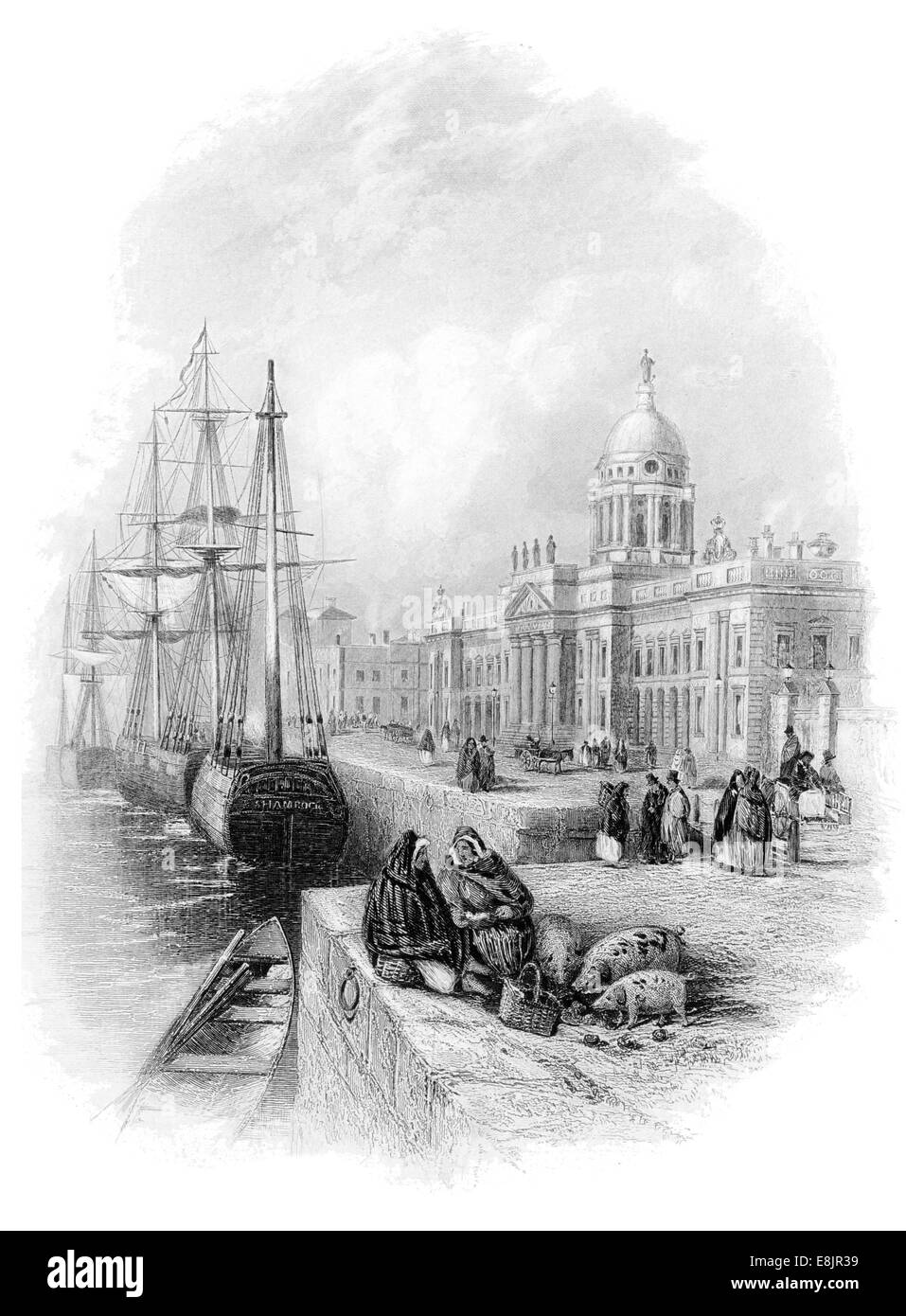 Custom House neoklassischen 18. Jahrhundert Dublin Irland Abteilung Umwelt Erbe lokale Regierung Fluss Liffey Stockfoto