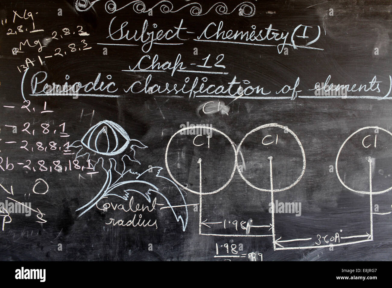 Sandipani Muni High-School. Chemieunterricht Stockfoto