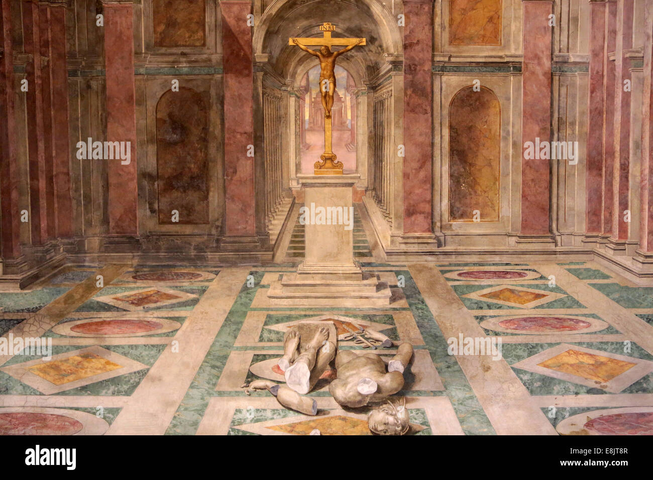 Triumph des Christentums. Triumph der christlichen Religion. Von Tommaso Laureti. 1585. Zimmer von Constantine. Vatikan Museum. Stockfoto