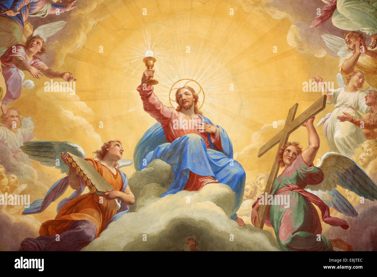 Christus in Herrlichkeit. Christus Pantokrator. Stockfoto