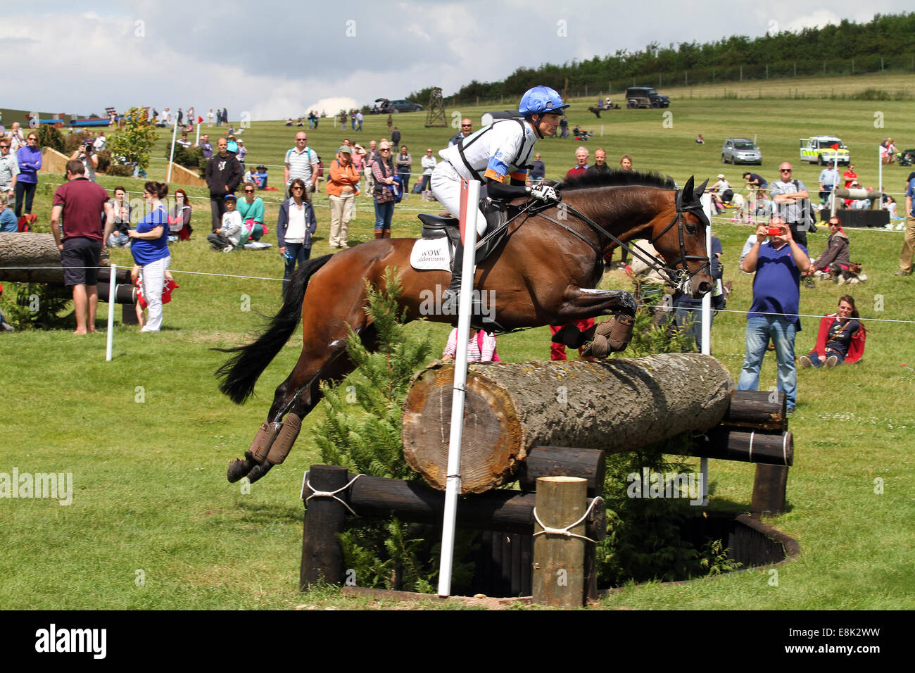 Francis Whittington auf übereilte Imp bei Barbury Castle Horse Trials 2014 Stockfoto