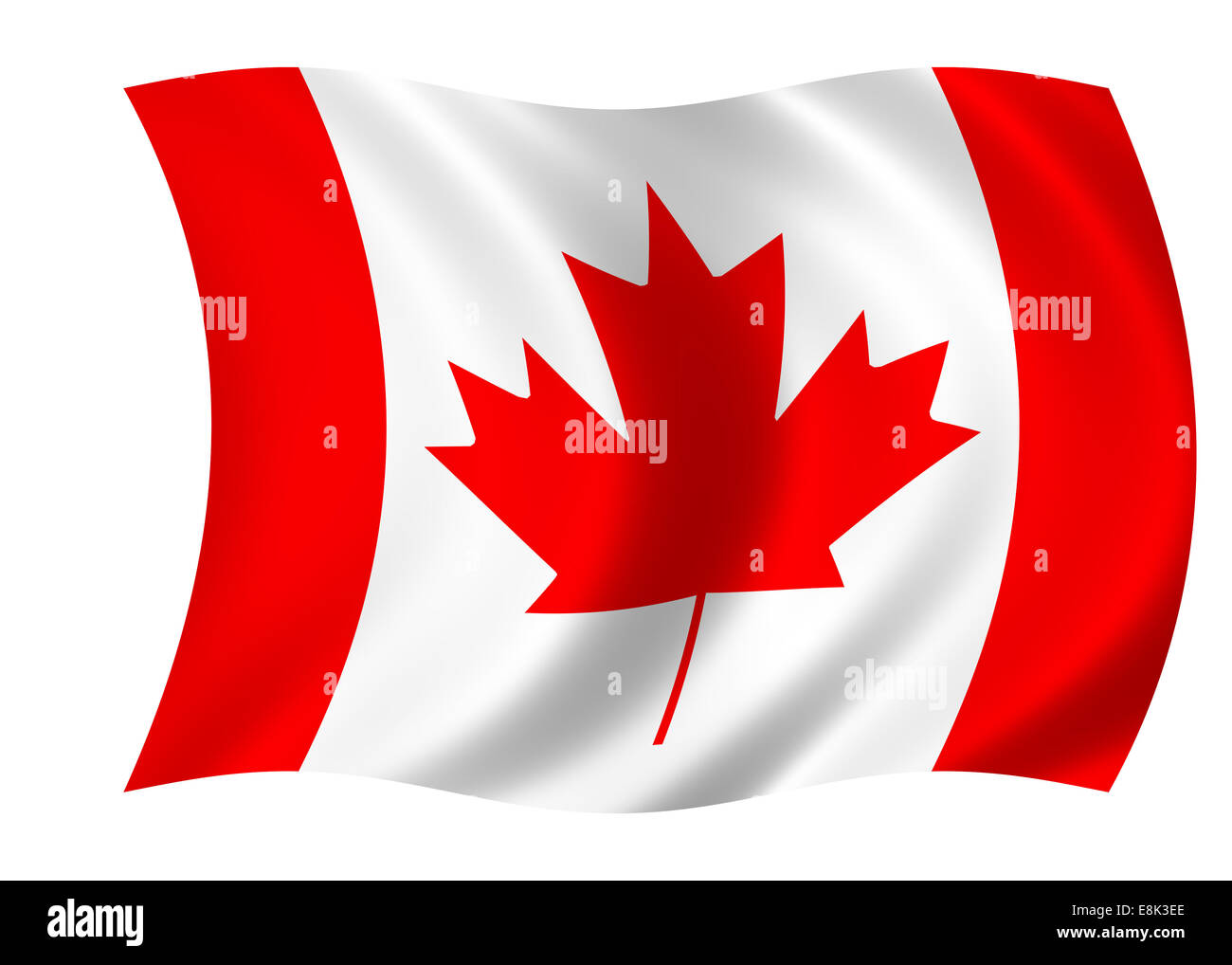 Kanada isolierte Flagge, Banner auf weißem Hintergrund Stockfoto