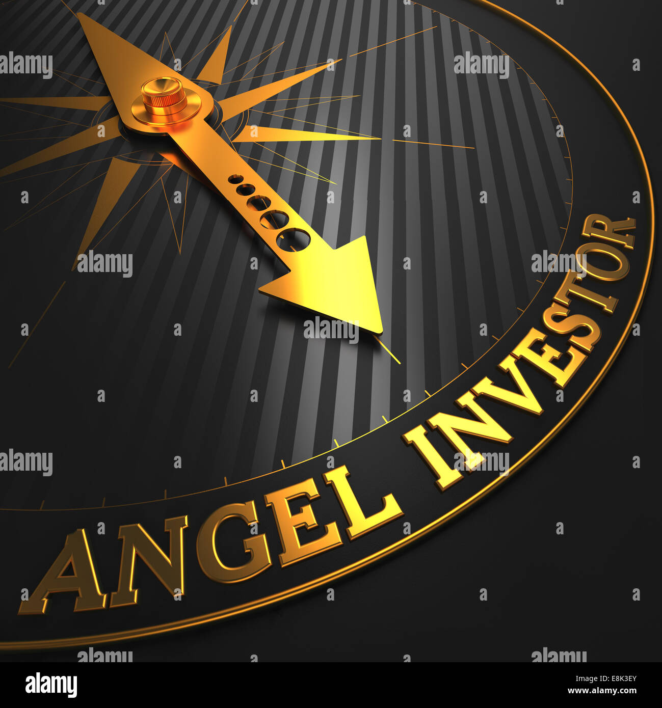 Business Angel - goldene Kompassnadel. Stockfoto