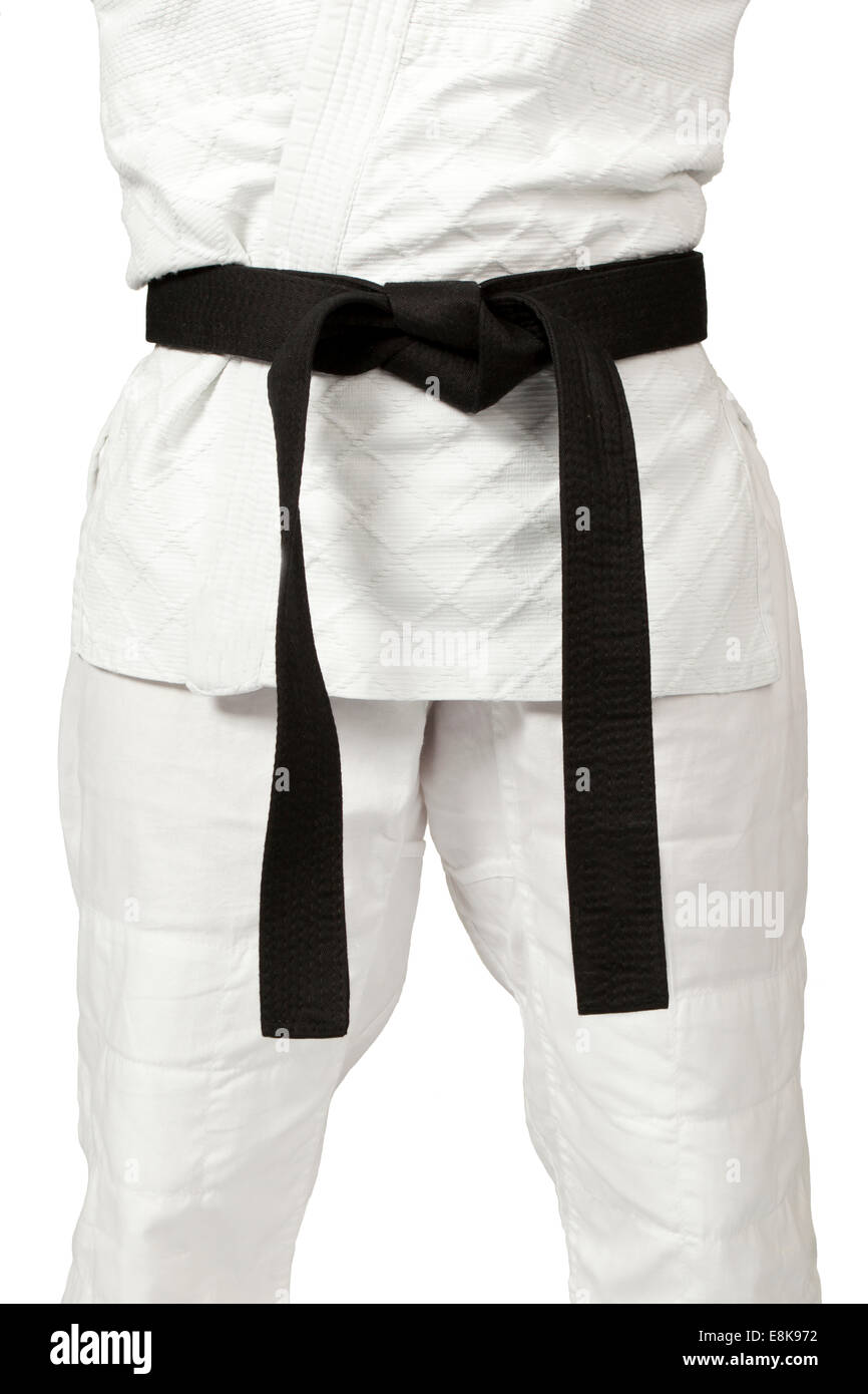 Frauen tragen einen schwarzen Gürtel Stockfoto