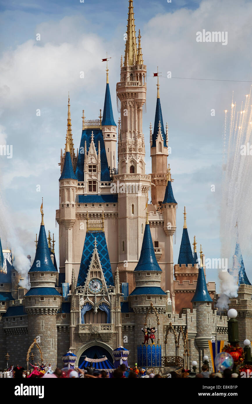 Dinseyland Cinderellas Burg Mainstreet Disneyland Florida USA Stockfoto
