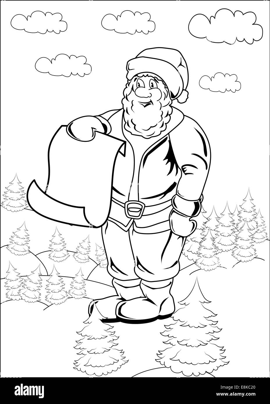 Cartoon Weihnachtsmann leere Listenseite Stockfoto
