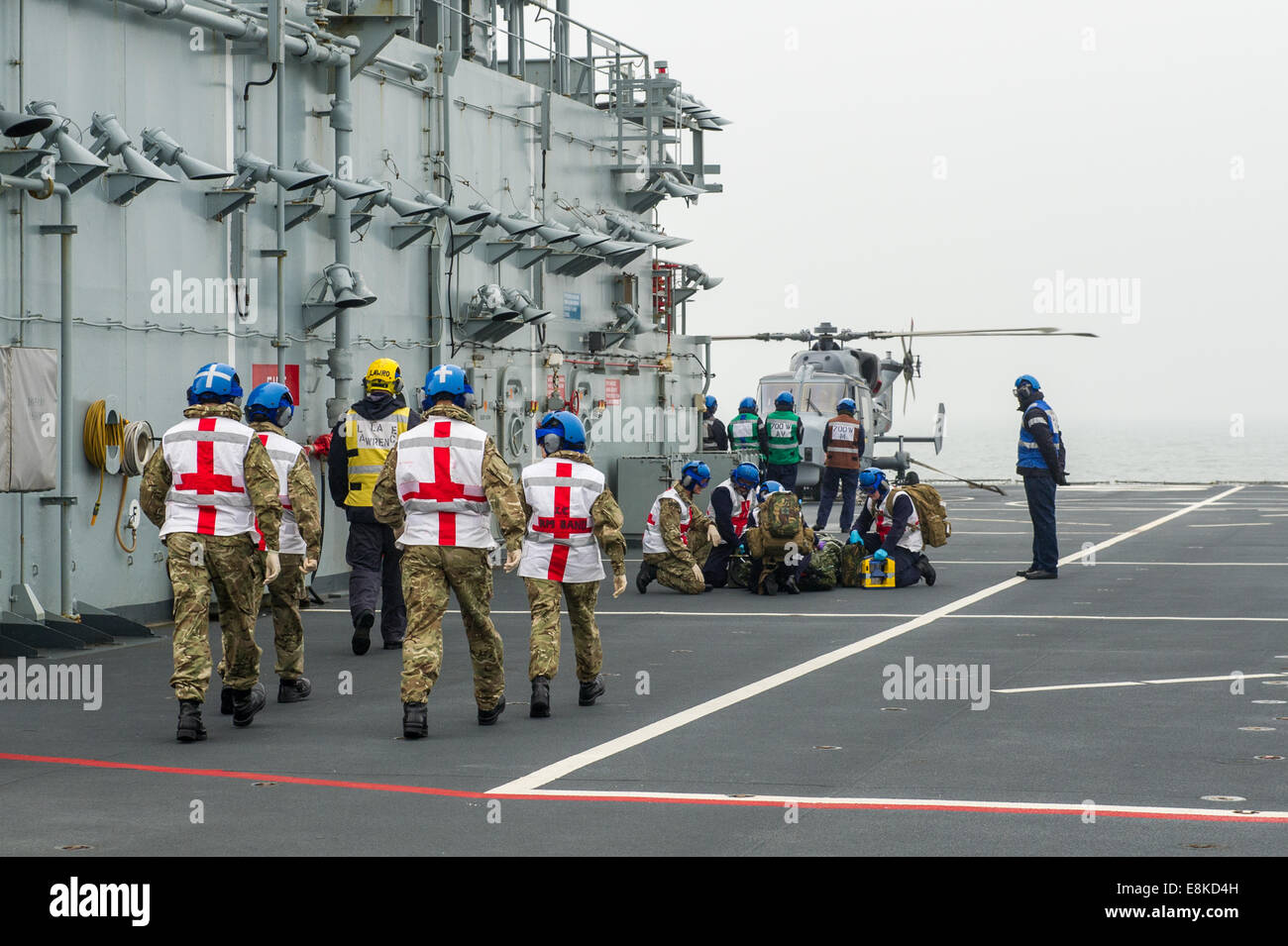 RFA Argus, der Royal Navy primäre Casualty Rezeption, Krankenhaus und Flugzeuge unterstützen Schiff. Stockfoto