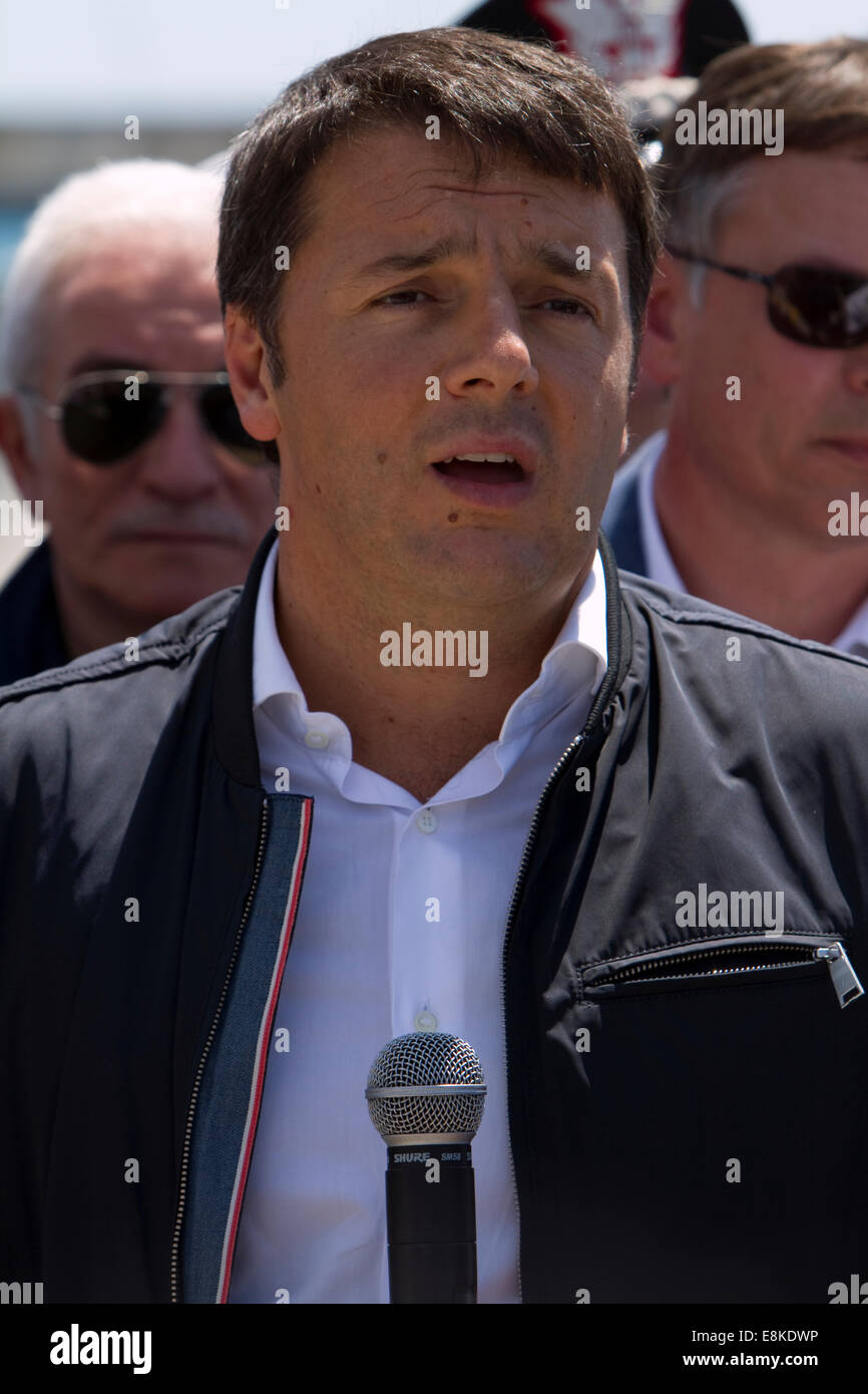 Matteo Renzi, seit 22. Februar 2014 Ministerpräsident von Italien in Genua, Italien. Stockfoto