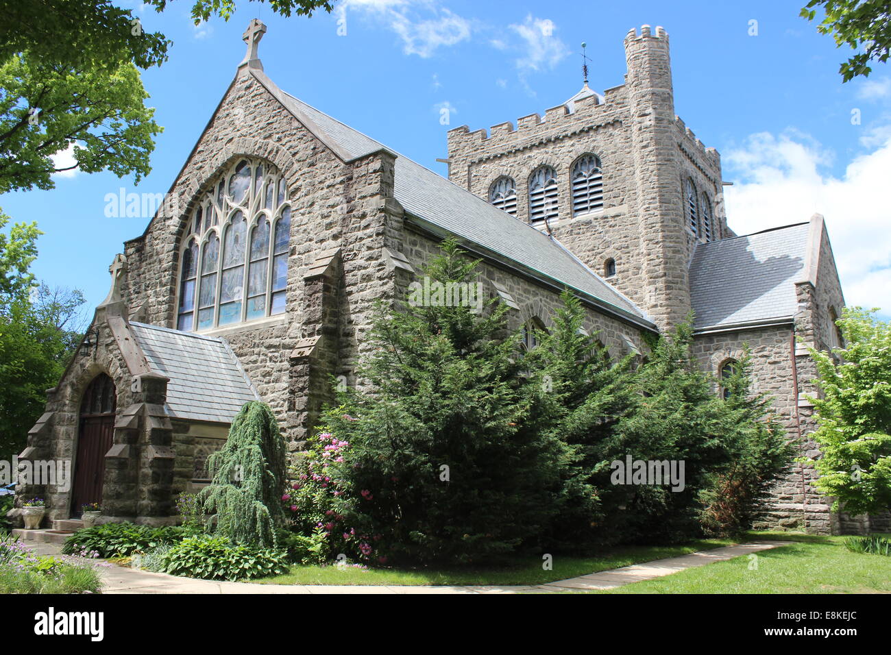 Christ Church in New Brighton, Staten Island. Designed by Isaac Pursell. Errichtet 1904. Stockfoto