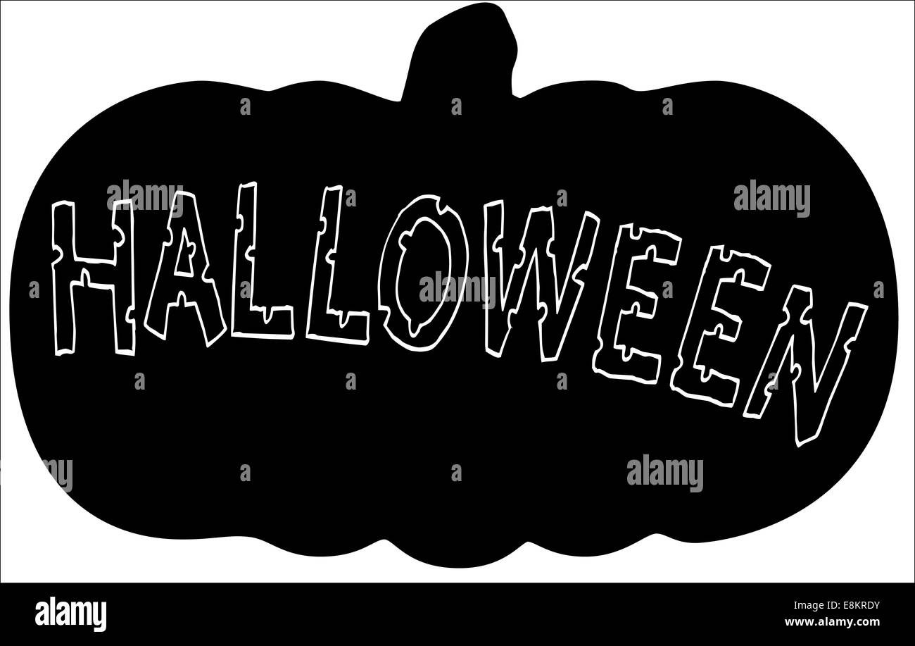 Mit dem Text HALLOWEEN Kürbis silhouette Stockfoto