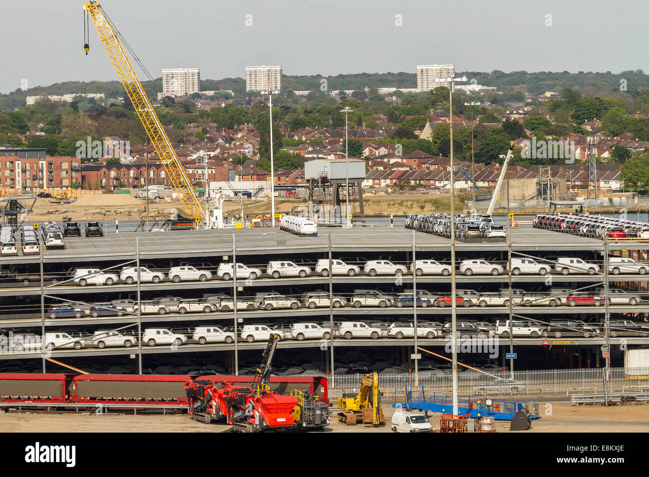 Kfz-Import Southampton Docks UK Stockfoto