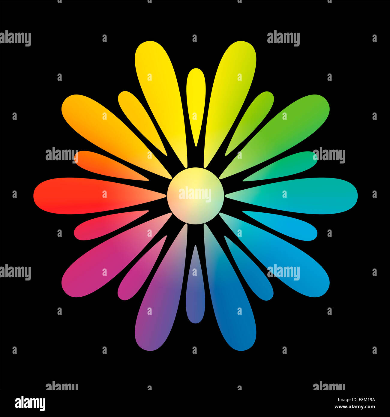 Farbsymbol gradient blumiger Blume Regenbogen. Stockfoto