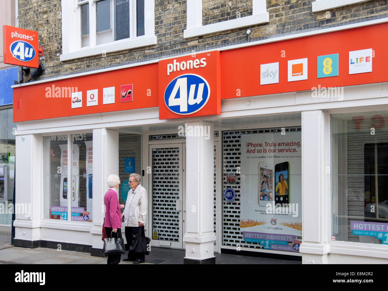 Phones 4U Shop geschlossen nach gehen in die Verwaltung. Maidstone, Kent, England, UK, Großbritannien Stockfoto