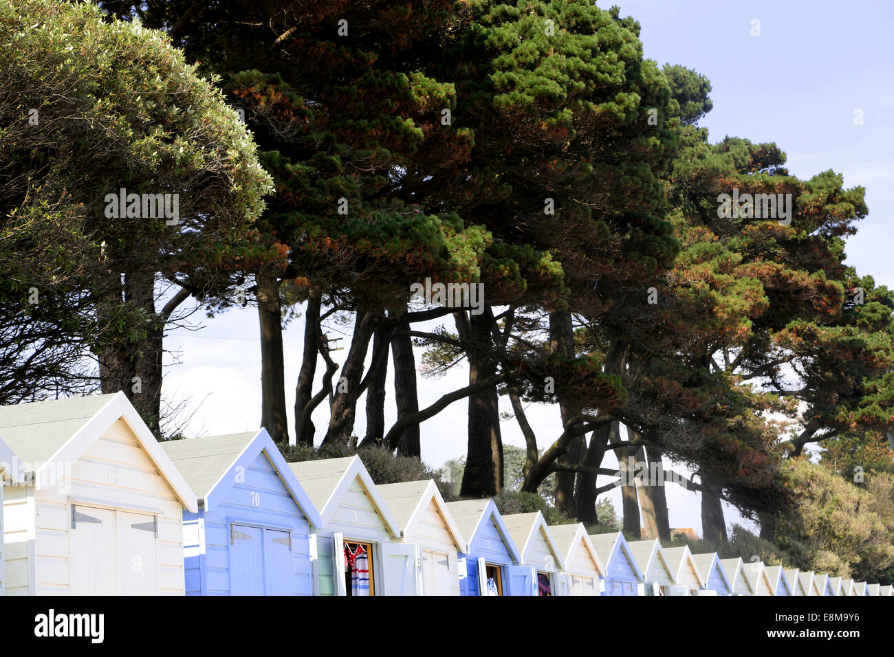 Strand Hütten Avon Mudeford Dorset-England Stockfoto