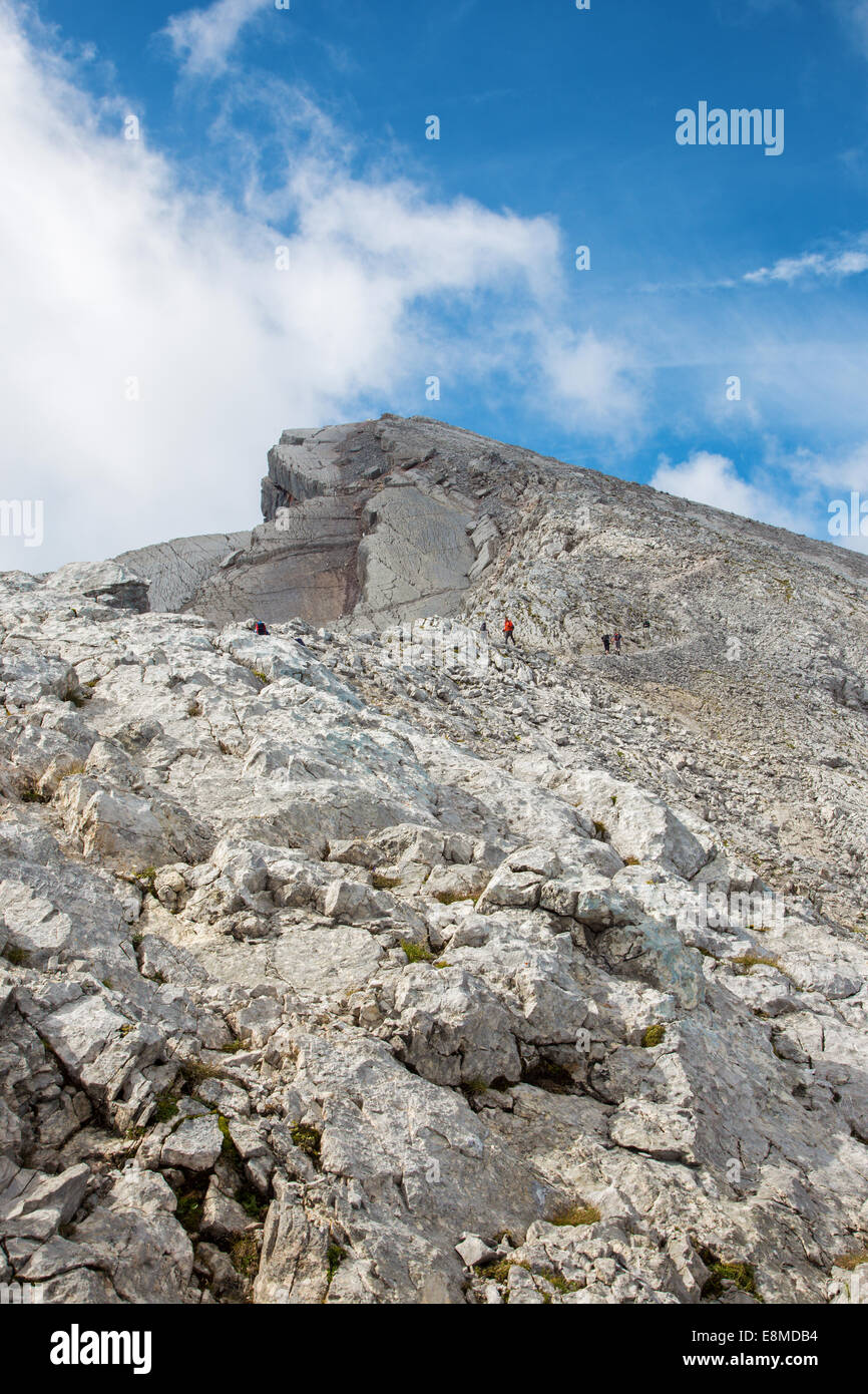 Alpen - Aufstieg auf dem Watzmann-Gipfel Stockfoto