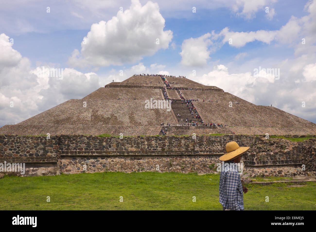 Mexiko. Teotihuacan, UNESCO Weltkulturerbe, Sonne-Pyramide Stockfoto