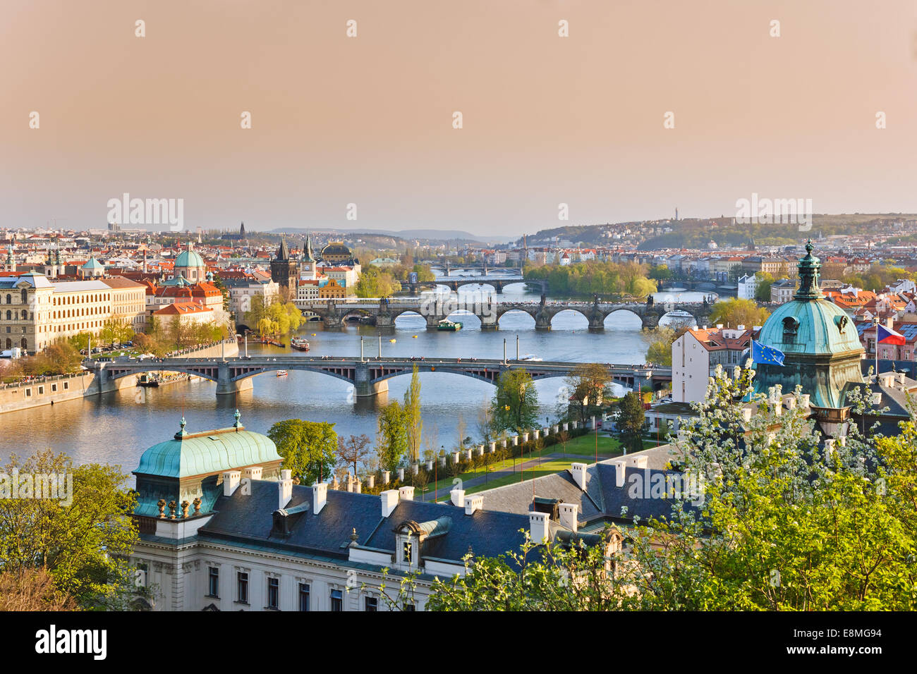 Prag bei Sonnenuntergang Stockfoto