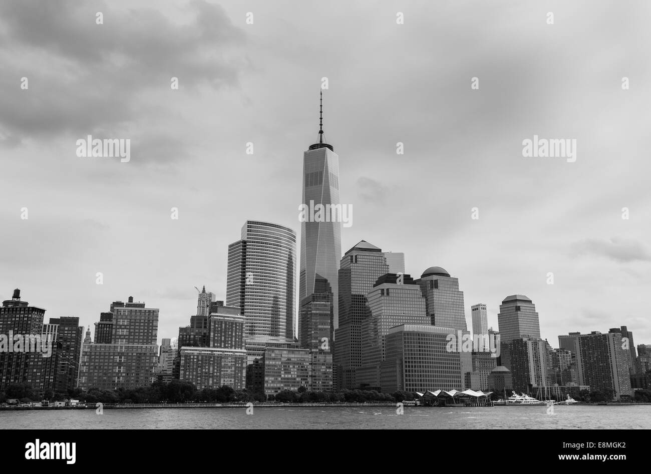 Teil der Innenstadt von New York City in schwarz / weiß Stockfoto