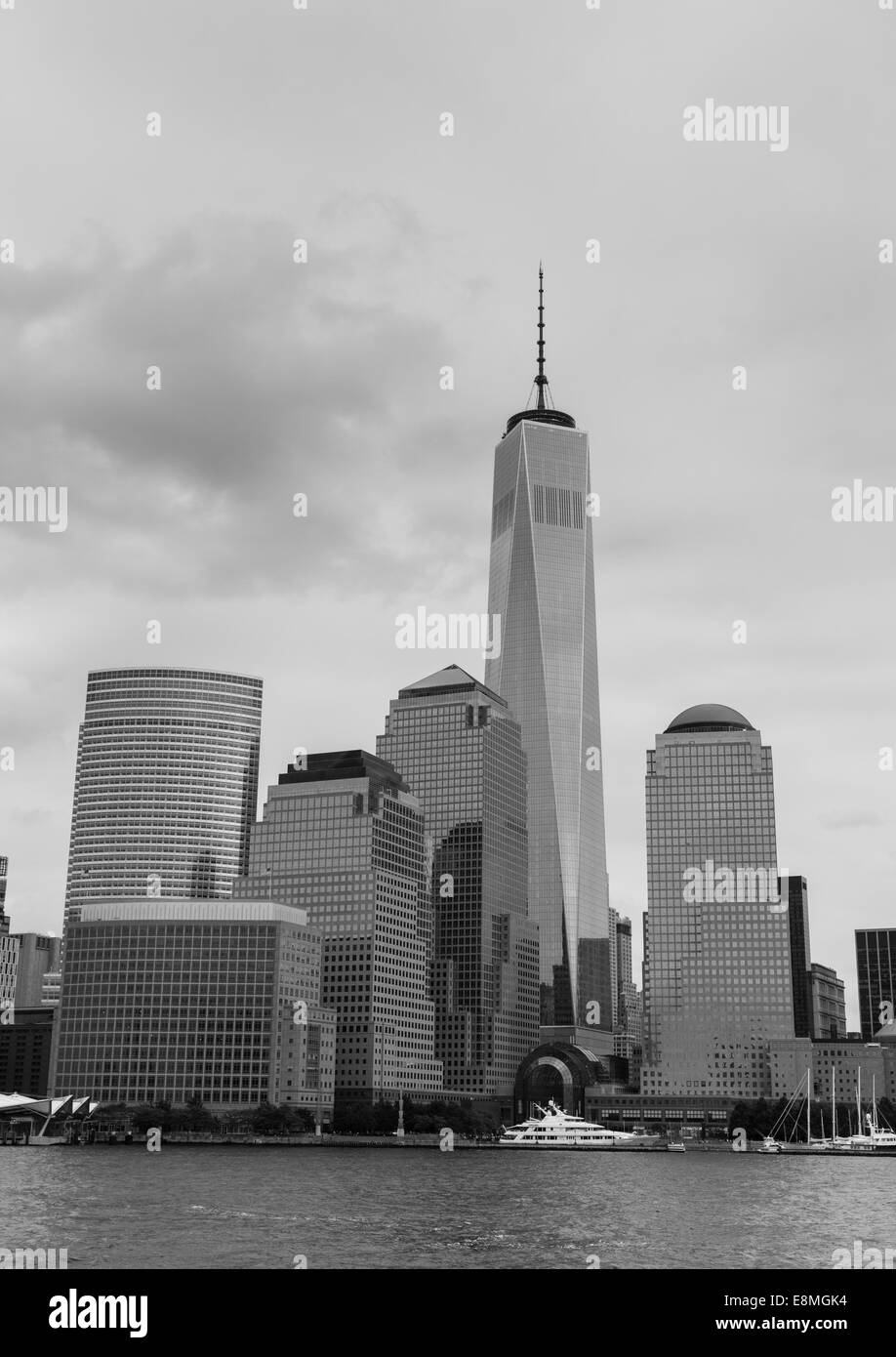 Teil der Innenstadt von New York City in schwarz / weiß Stockfoto