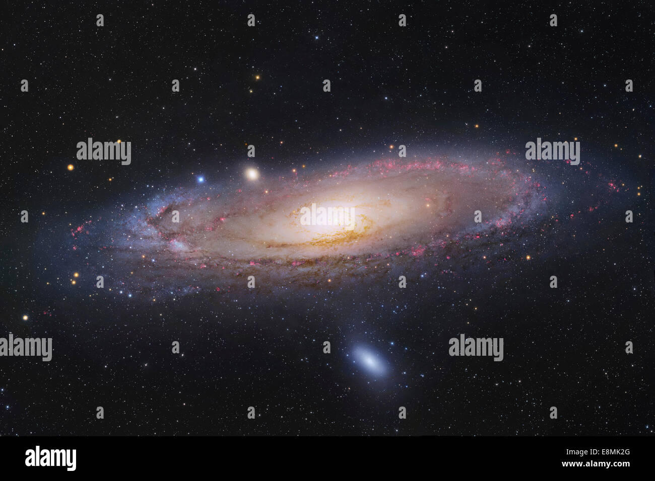Die Andromeda-Galaxie, auch bekannt als Messier 31 oder NGC 224, im Sternbild Andromeda. Stockfoto