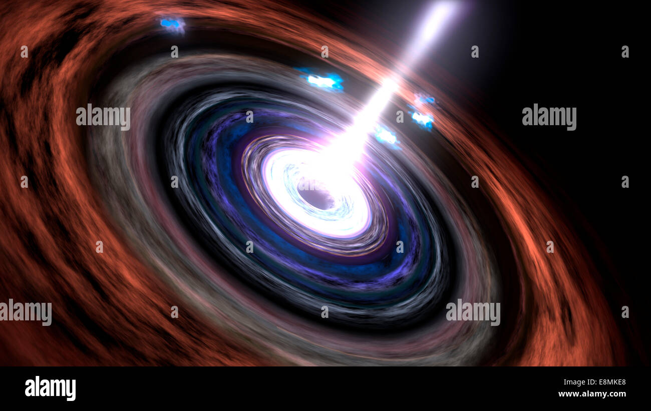 Gamma-Strahlen in aktiven galaktischen Kernen Stockfoto