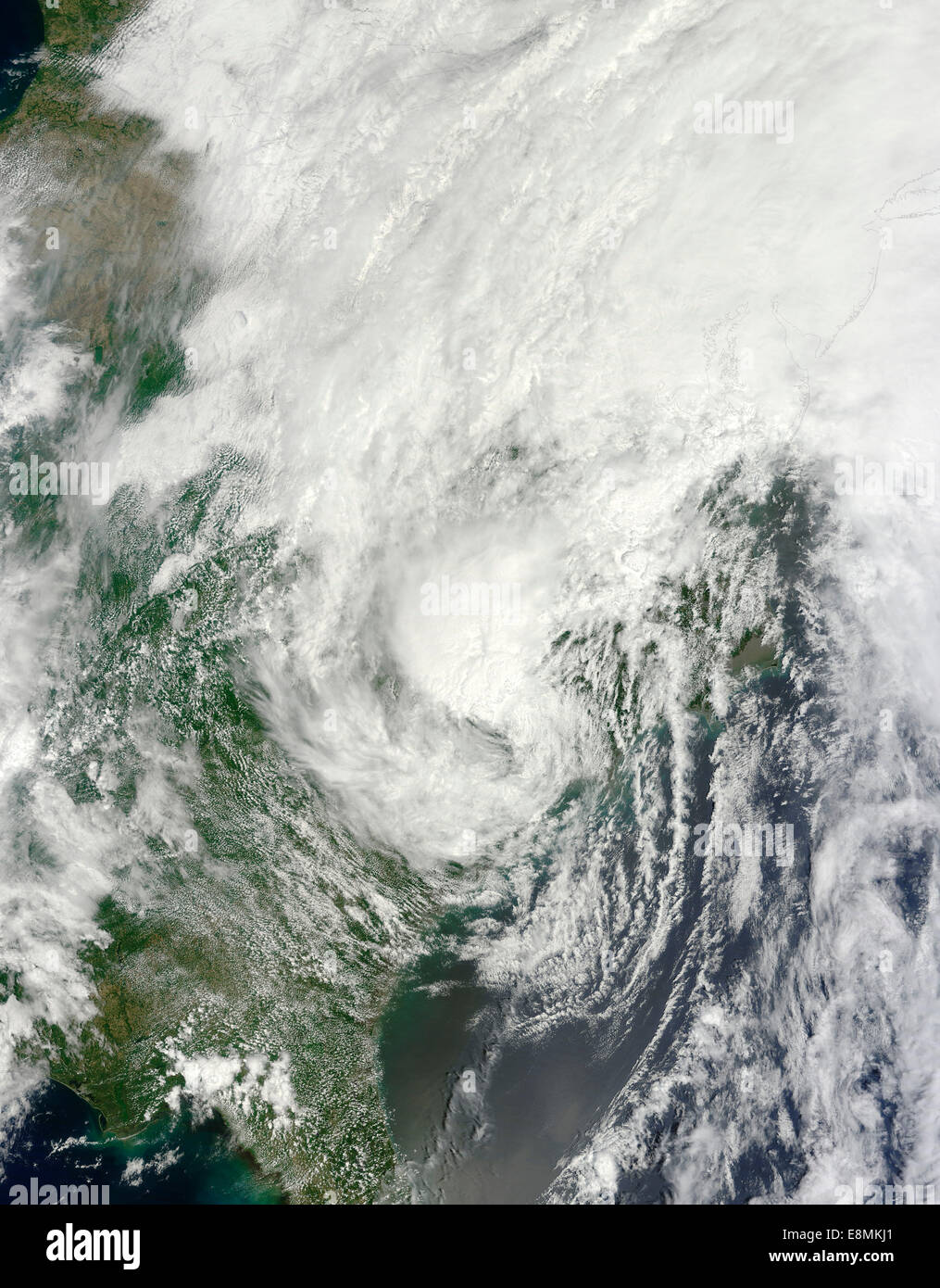 7. Juni 2013 - tropischer Sturm Andrea über den Südosten der Vereinigten Staaten. Stockfoto