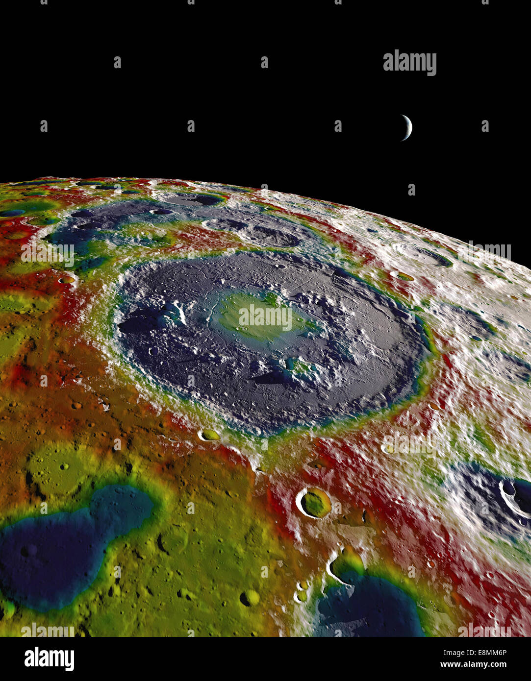 Diese noch Imagemap Funktionen einen frei empfangbaren Schwerkraft des Mondes südlichen Breitengraden entwickelte sich aus Daten, die durch die Schwerkraft wieder zurückgegeben Stockfoto