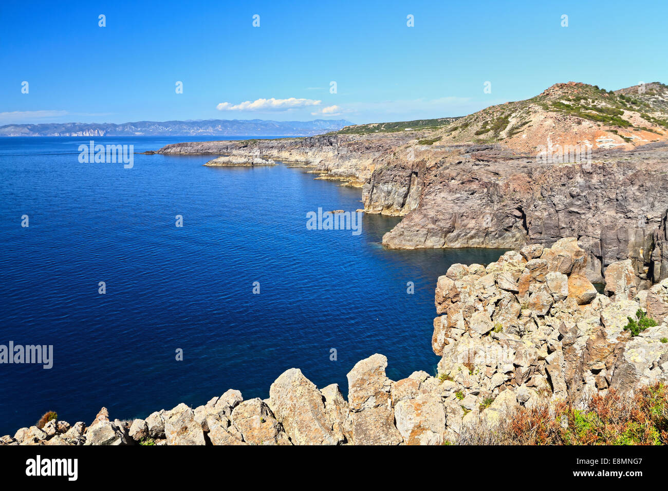 Klippe in San Pietro Insel Carloforte, Sardinien, Italien Stockfoto