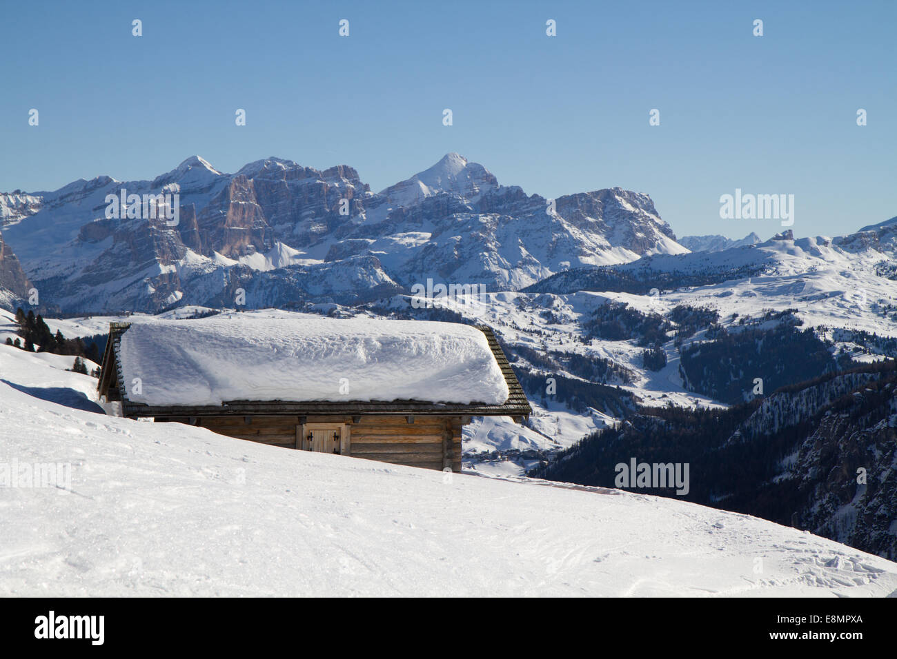 Val Gardena im winter Stockfoto