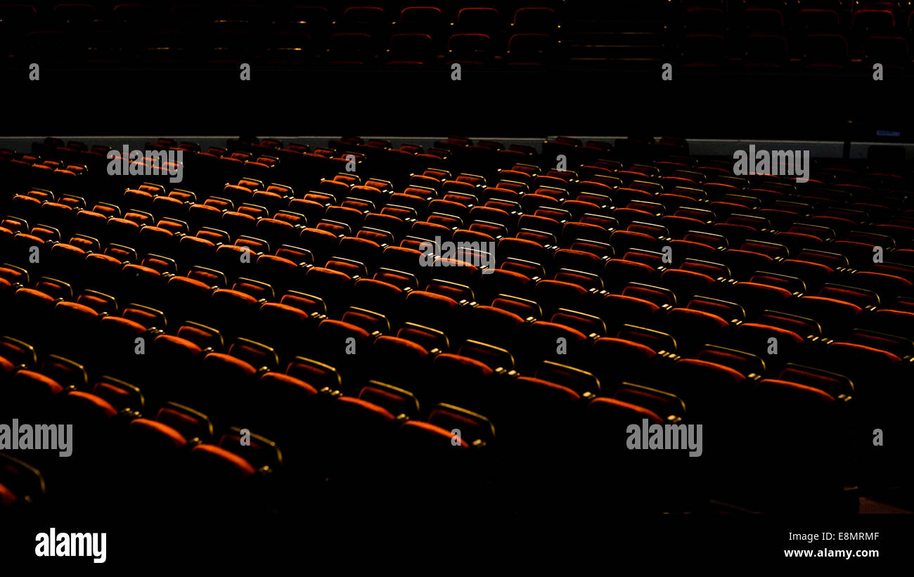 Leere Sitze in der Royal Albert Hall Stockfoto