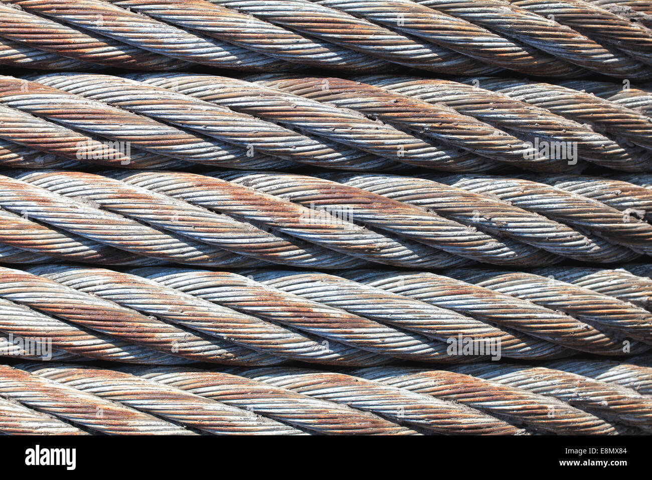 Nahaufnahme der alten Stahl-Kabel Stockfoto