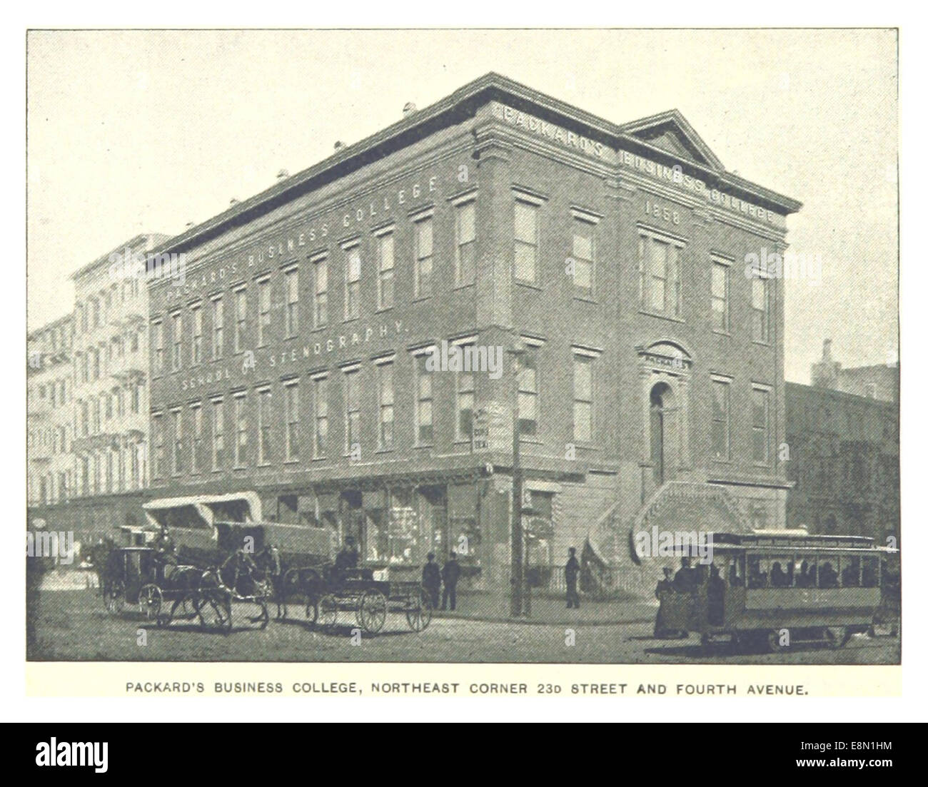 300 PACKARD BUSINESS COLLEGE, NORDOSTECKE 230 STRAßE UND FOURTH AVENUE Stockfoto