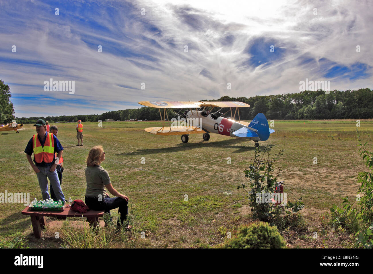 Bayport Flugplatz Grass Field Flughafen Bayport Long Island New York Stockfoto