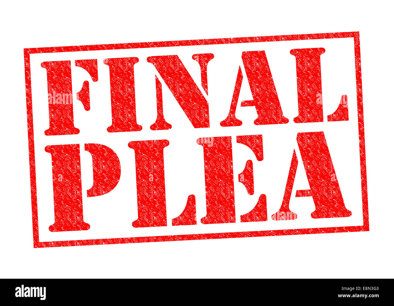 LETZTEN Appell roten Stempel auf einem weißen Hintergrund. Stockfoto