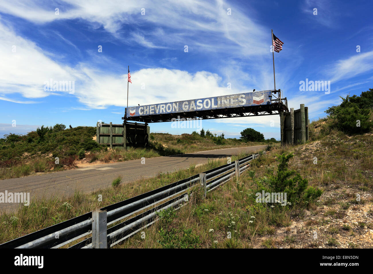 Verlassene Rennbahn Bridgehampton Race Circuit Long Island New York Stockfoto