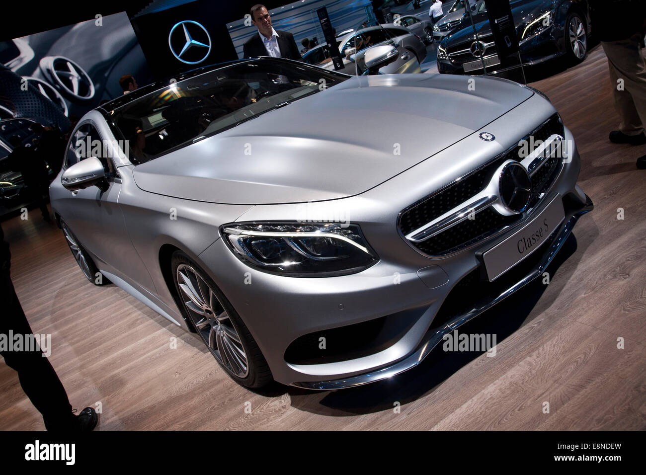 Mercedes S Class Luxus deutsches Auto Paris Motor Show Mondial de l ' Automobile 2014 Stockfoto