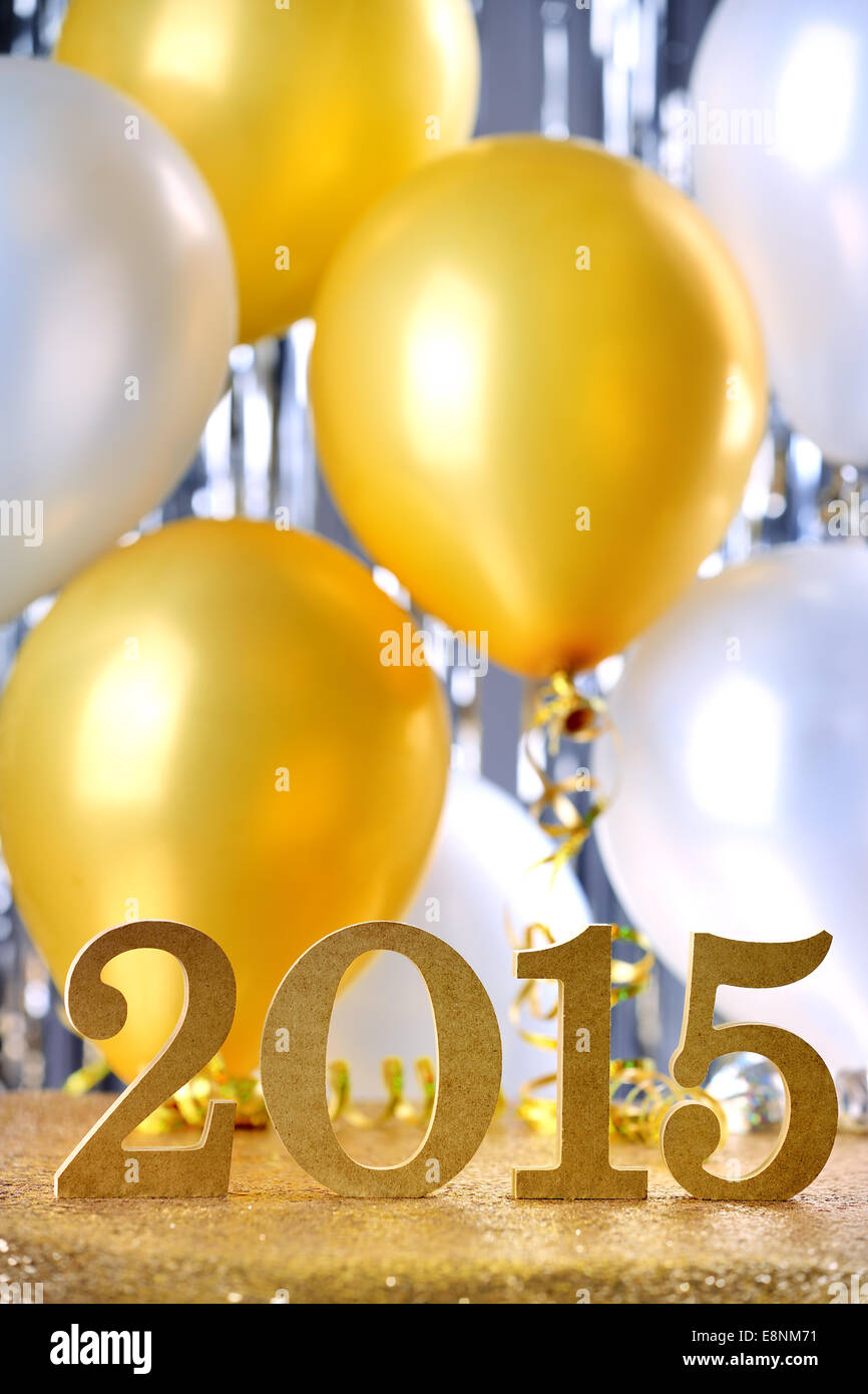 Neujahr 2015 Dekoration mit Ballons Stockfoto