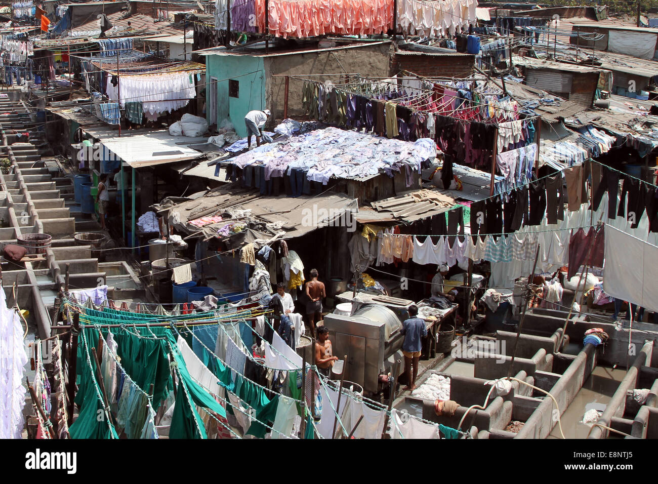 Die Dhobi Ghats in Mumbai, Indien Stockfoto